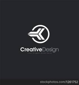 K letter. K monogram. Flat linear letter on a Black background Creative Design