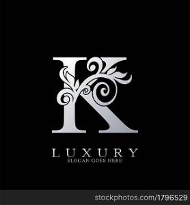 K Letter Logo Monogram Luxury Initial Logo vector template design silver.