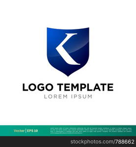 K Letter Shield Icon Vector Logo Template Illustration Design. Vector EPS 10.