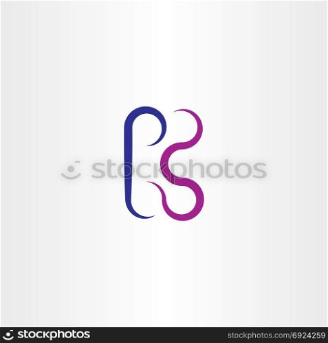 k logo blue purple icon letter design