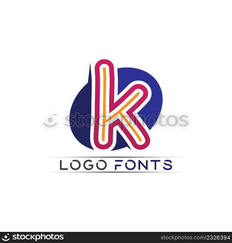 K logo design K letter font Concept Business logo vector and design initial company