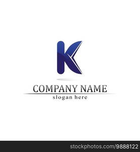 K logo design K letter font Concept Business logo vector and design initial company