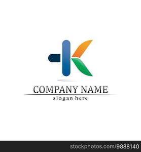 K logo design K letter font Concept Business logo vector and design initial company