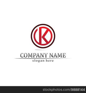 K logo design K letter font Concept Business logo vector and design initial company