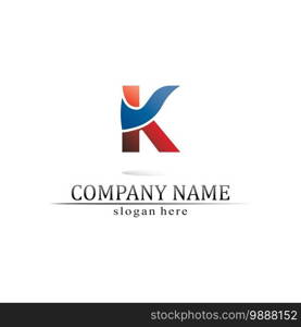 K logo design K letter font Concept Business logo vector and design initial company