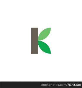 k logo letter leaf plant icon design