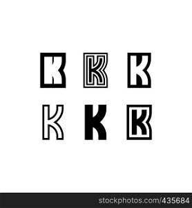 k logo letter set black vector icons design