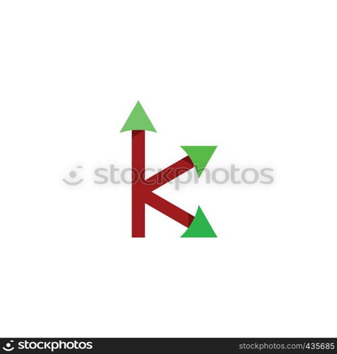 k logo letter with arrows vector symbol