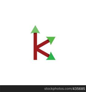 k logo letter with arrows vector symbol