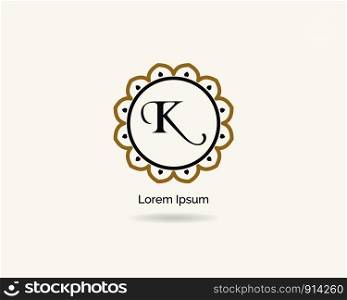 K logo. Luxury letter k vector monogram. K letter elegant and decorative logo design.