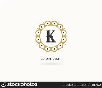 K logo. Luxury letter k vector monogram. K letter elegant and decorative logo design.