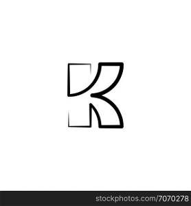 k logo symbol black line icon design element