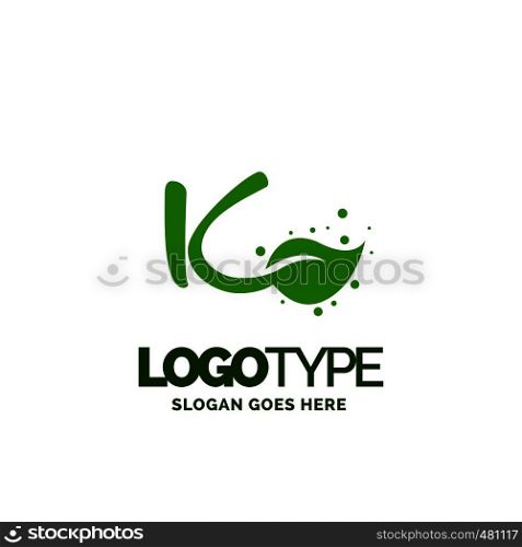 K logo with Leaf Element. Nature Leaf logo designs, Simple leaf logo symbol. Natural, eco food. Organic food badges in vector. Vector logos. Natural logos with leaves. Creative Green Natural Logo template.