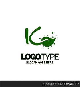 K logo with Leaf Element. Nature Leaf logo designs, Simple leaf logo symbol. Natural, eco food. Organic food badges in vector. Vector logos. Natural logos with leaves. Creative Green Natural Logo template.