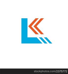 K or LK Letter arrow icon Vector concept design  template web