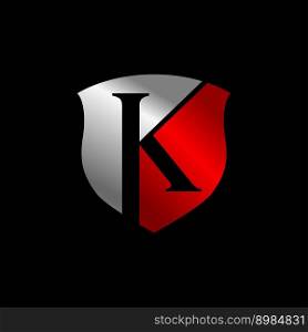 K with shield logo design illustration
