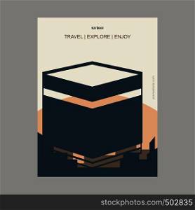 Ka'bah Mecca, Saudia Arabia Vintage Style Landmark Poster Template