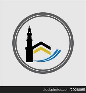 Kaaba Mecca Symbol Logo Illustration design template