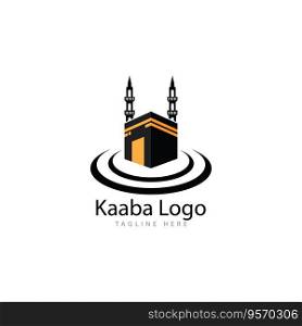 Kaaba mecca symbol logo illustration design template