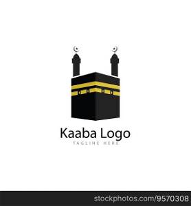 Kaaba mecca symbol logo illustration design template