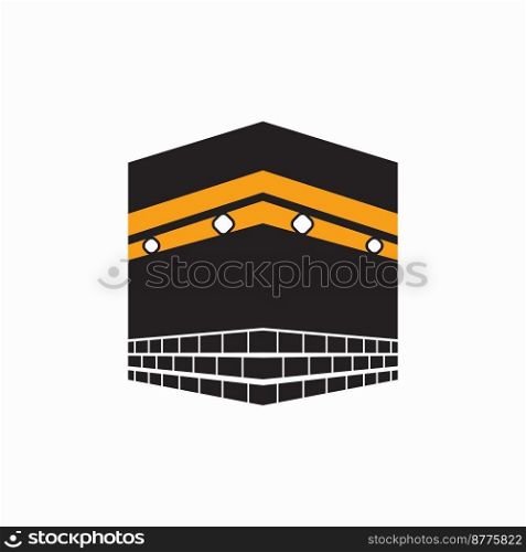 kaaba vector icon. the mecca of worship for Muslims, logo design illustration