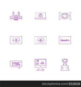 kaabaa , bug , eye , master card ,card , message, graph , clip , icon, vector, design, flat, collection, style, creative, icons