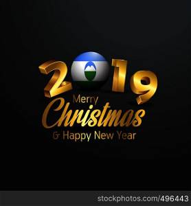 Kabardino Balkaria Flag 2019 Merry Christmas Typography. New Year Abstract Celebration background