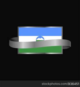 Kabardino Balkaria flag Ribbon banner design