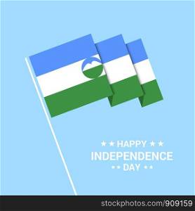 Kabardino Balkaria Independence day typographic design with flag vector