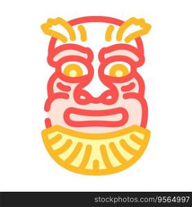 kagura dance mask shintoism color icon vector. kagura dance mask shintoism sign. isolated symbol illustration. kagura dance mask shintoism color icon vector illustration