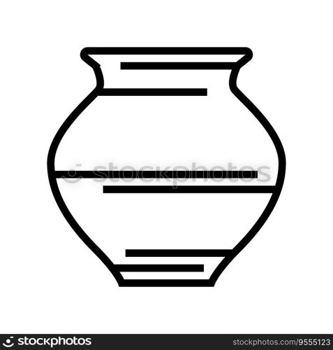 kalash water pot hinduism line icon vector. kalash water pot hinduism sign. isolated contour symbol black illustration. kalash water pot hinduism line icon vector illustration