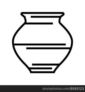 kalash water pot hinduism line icon vector. kalash water pot hinduism sign. isolated contour symbol black illustration. kalash water pot hinduism line icon vector illustration