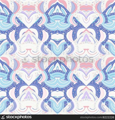 Kaleidoscope geometric seamless pattern. Decorative mosaic ornament. Creative design for fabric, textile print, wrapping paper, cover. Vector illustration. Kaleidoscope geometric seamless pattern. Decorative mosaic ornament