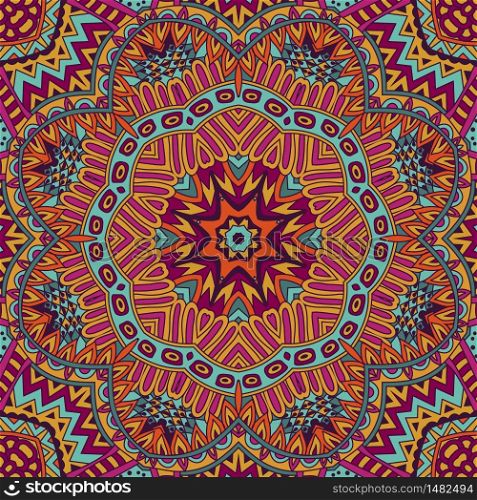 Kaleidoscopic psychedelic design mandala pattern in doodle boho drawn grunge style. Kaleidoscopic psychedelic design mandala medallion doodle pattern