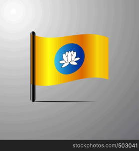 Kalmykia waving Shiny Flag design vector