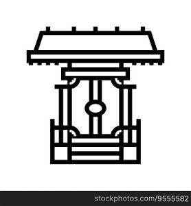 kamidana household shrine shintoism line icon vector. kamidana household shrine shintoism sign. isolated contour symbol black illustration. kamidana household shrine shintoism line icon vector illustration