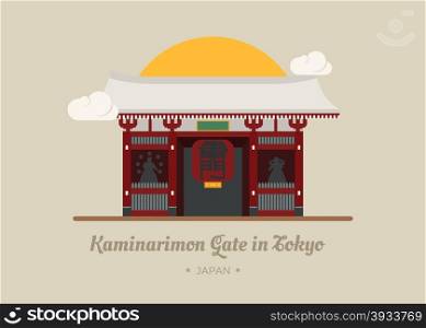 Kaminarimon Gate in Tokyo , Japan , eps10 vector format