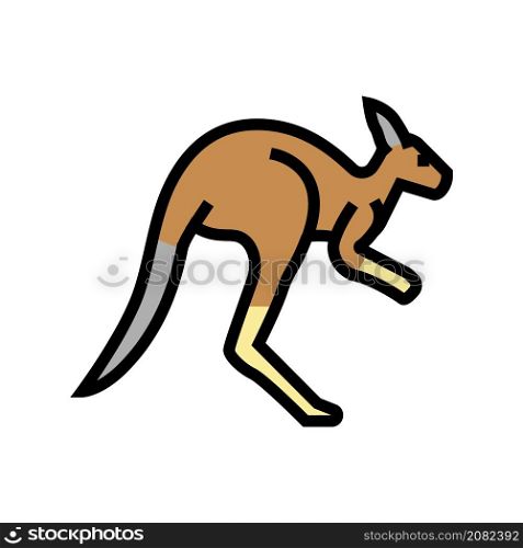 kangaroo animal in zoo color icon vector. kangaroo animal in zoo sign. isolated symbol illustration. kangaroo animal in zoo color icon vector illustration