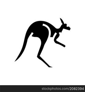 kangaroo animal in zoo glyph icon vector. kangaroo animal in zoo sign. isolated contour symbol black illustration. kangaroo animal in zoo glyph icon vector illustration