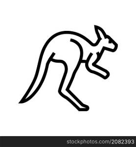 kangaroo animal in zoo line icon vector. kangaroo animal in zoo sign. isolated contour symbol black illustration. kangaroo animal in zoo line icon vector illustration