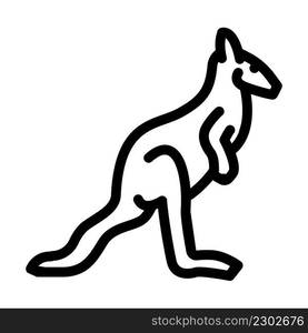 kangaroo animal line icon vector. kangaroo animal sign. isolated contour symbol black illustration. kangaroo animal line icon vector illustration