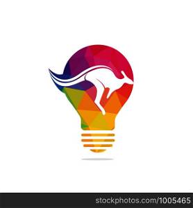 Kangaroo bulb shape logo design concept. Creative kangaroo vector logo design ideas concept.