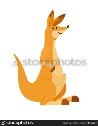 Kangaroo. Cute vector wallaby illustration, cartoon kangaroo or wallaroo isolated on white background. Kangaroo. Cute vector wallaby illustration, cartoon kangaroo or wallaroo on white
