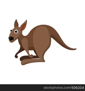 Kangaroo icon in cartoon style on a white background . Kangaroo icon, cartoon style