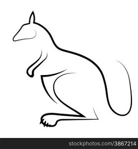 Kangaroo Icon Isolated on White Background. Stylized Symbol Australian Animal.. Kangaroo Icon