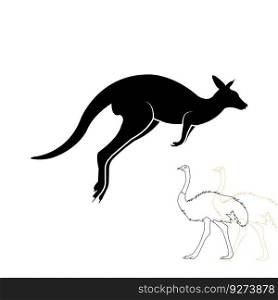 kangaroo icon vector illustration simple design