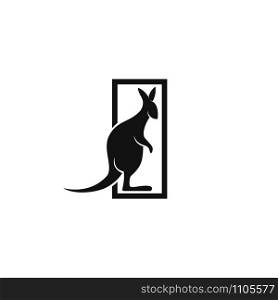 Kangaroo logo vector icon illustration design