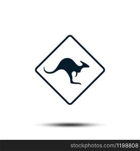 Kangaroo Road Sign Vector Logo Template Illustration EPS 10