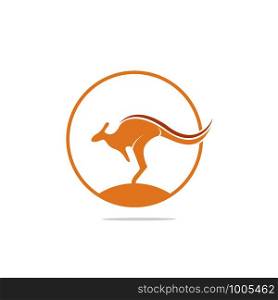 Kangaroo vector logo design. Creative kangaroo nature logo design concept.