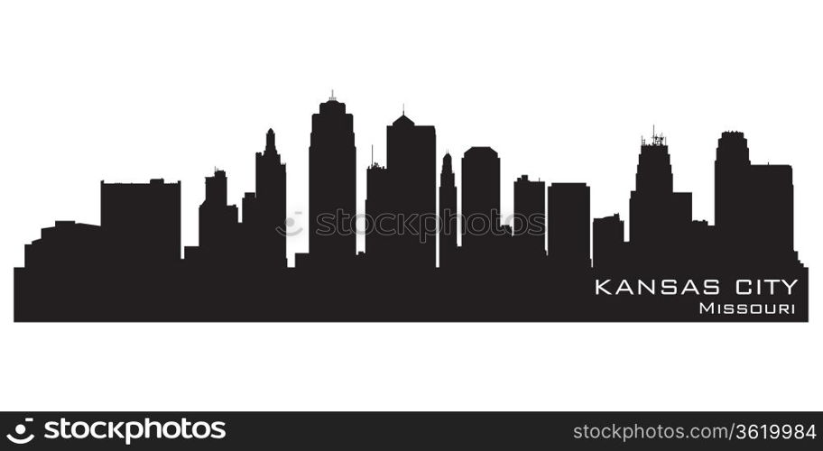 Kansas City, Missouri skyline. Detailed vector silhouette